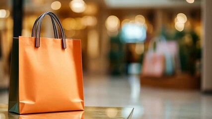 Teal Shopping Bag in Mall