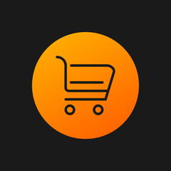 Vector shopping cart icon on a black background an e-commerce website symbol for web shops, trolley shopping cart, web icon shopping