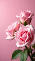 Delicate pink roses, soft pink background Close-up view, shallow depth of field , bouquet, summer, pink