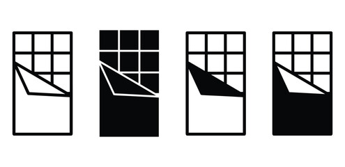Chocolate Bar Icon A Simple Black and White Vector Graphic Design 
