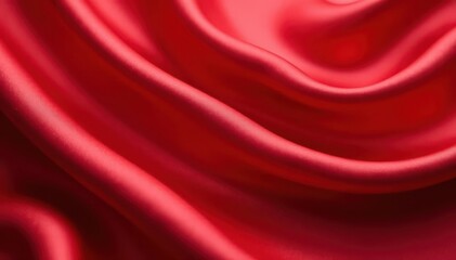 Obraz premium Intense red silk, shimmering surface, subtle sheen, detail, texture, red