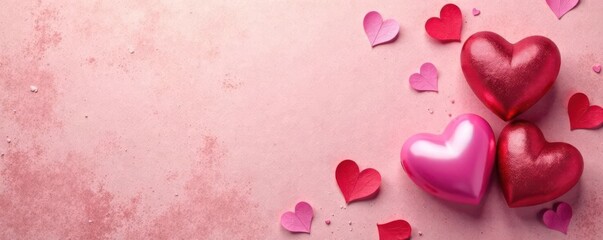 Rose gold textured craft paper, subtle pink undertones, Valentine's Day setting, texture, backdrop