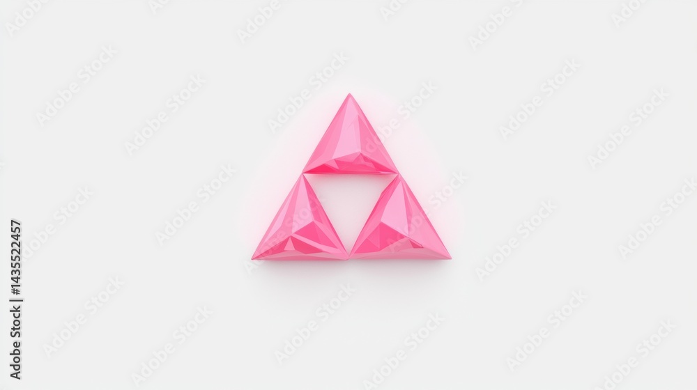 Poster a pink triangle with three smaller triangles inside.