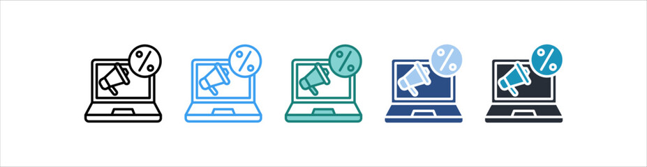 Online Marketing Icon In Different Style Vector