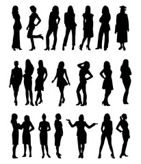 vector silhouettes of busines...