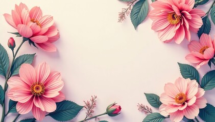 Subtle, overlapping floral motif, soft color palette, motif, texture