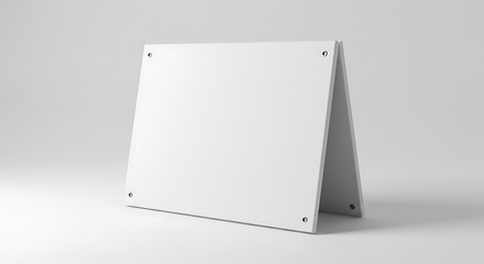 Standing White Signboard Mockup Display on Plain Background