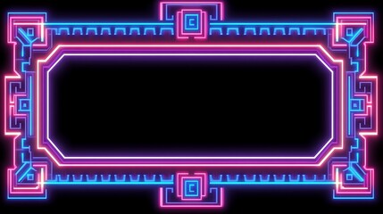 Neon Frame with Glowing Border, and Abstract.