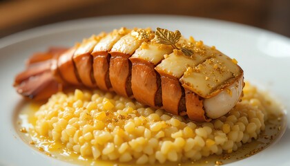 Gourmet Lobster Tail with Gold Flakes: Food Catering