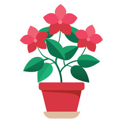Create a azalea flowers plant with pot on white background 2.