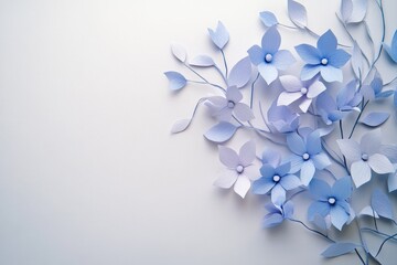 Delicate paper flowers in pastel shades create a tranquil aesthetic arrangement.