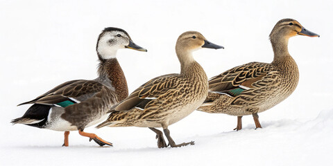 Adorable Duck on Plain White Background