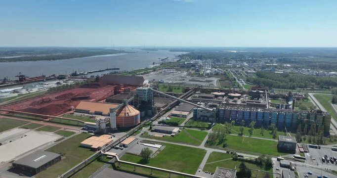 production of Aluminum oxide Stade, Germany. Production Aluminium products.