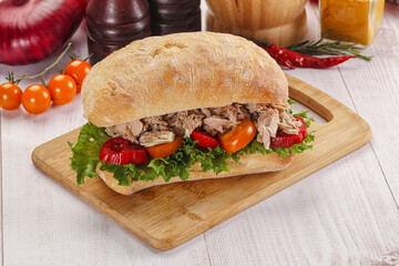 Ciabatta with canned tuna sandwich