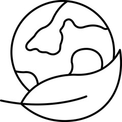 Earth Leaf Vector Icon Stock Illustration
