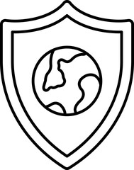 Earth Shield Vector Icon Stock Illustration