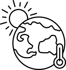 Earth Sunshine Vector Icon Stock Illustration
