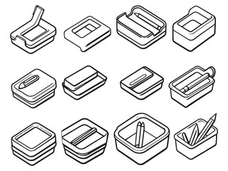 Desk Pen line art icon minimalist creative artwork