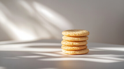 Cookies on Bright White Background