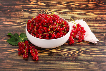 Ripe and juicy red currants berry
