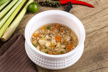 Asian gourmet crab soup with spices
