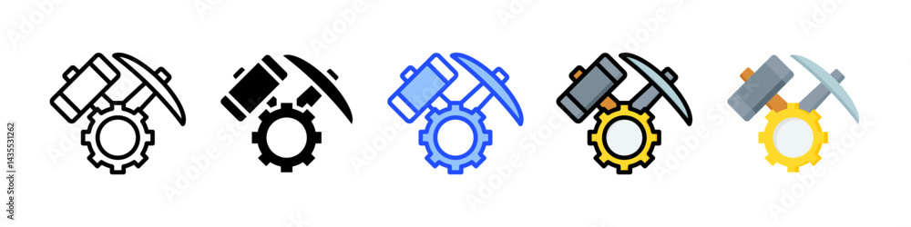 Poster skill craft icon collection with multiple styles