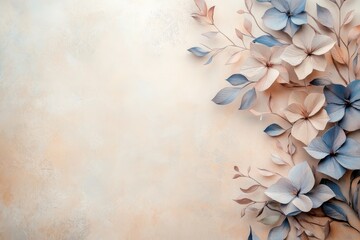 Delicate paper flowers in pastel tones against a soft background.
