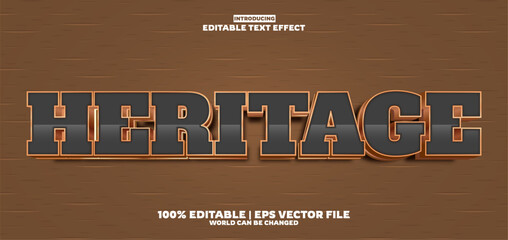 Heritage editable text effect in new modern trend style