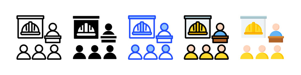 Safety Training Icon Collection With Multiple Styles