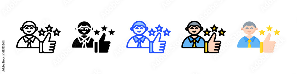 Poster customer experience icon collection with multiple styles