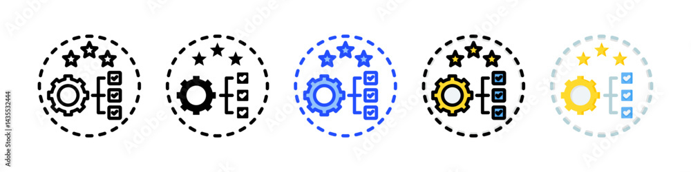 Poster project planning icon collection with multiple styles