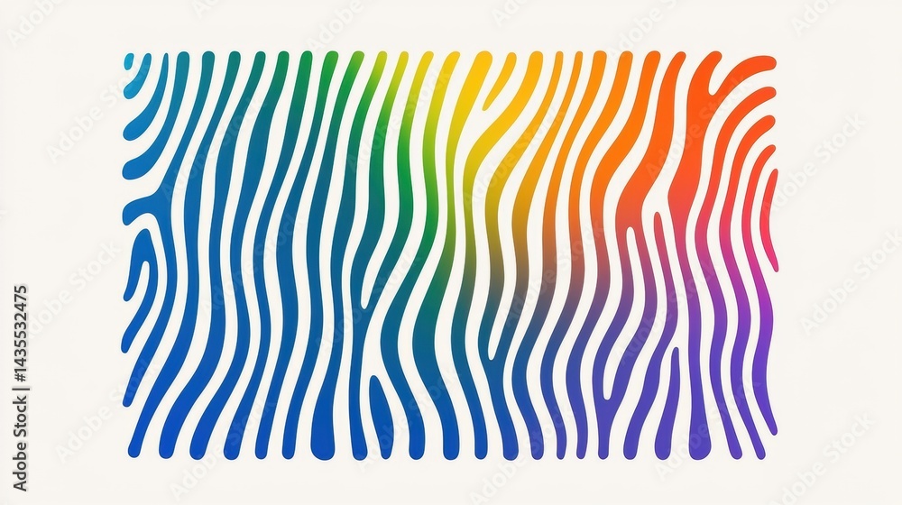Poster a vibrant abstract design composed of zigzag lines in various colors.