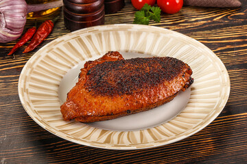 Roasted duck breast in cherry