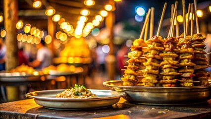 Street Food Skewers at Night Market