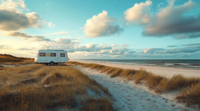 Beach sand dunes close to Melbystrand Laholm, Sweden, Caravan Campig, stunning scenery, outdoor lifestyle