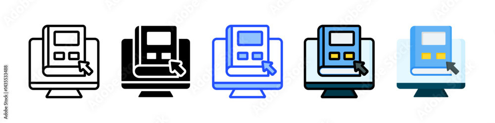 Poster elearning icon collection with multiple styles