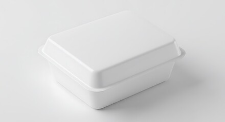 Closed White Container Isolated on White Background