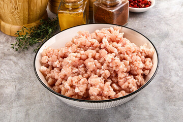 Homemade Raw pork minced meat