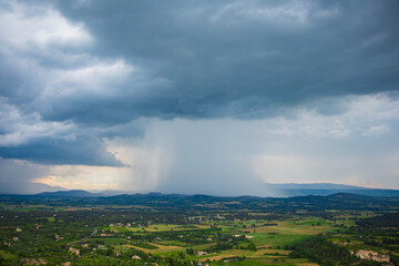 Stormy summer landscape in French Provence. Picturesque photo before a thunderstorm.