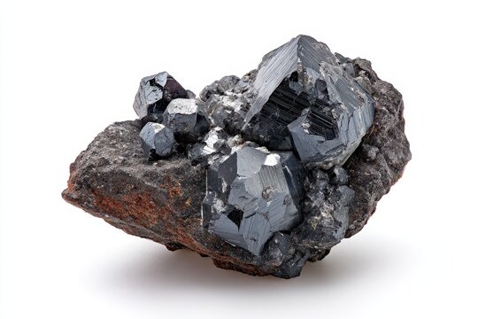 Galena Ore Sample from Zlatograd, Bulgaria: A Unique Geology Mineral Discovery on White Background