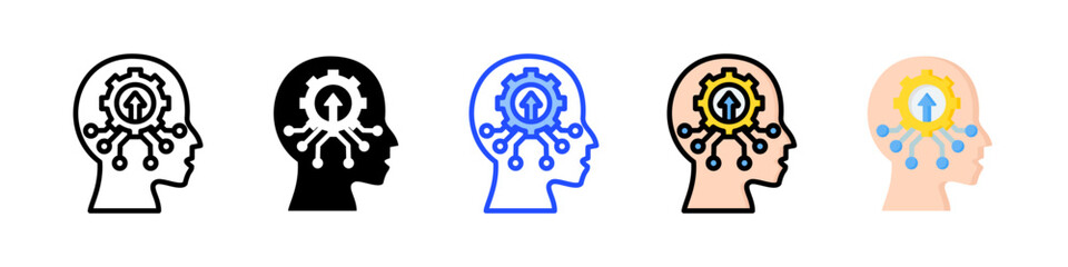 Skill Development Icon Collection With Multiple Styles