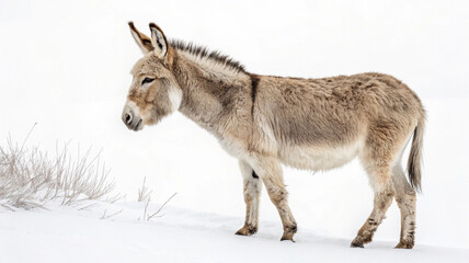 Cute Donkey Photo with White Backdrop