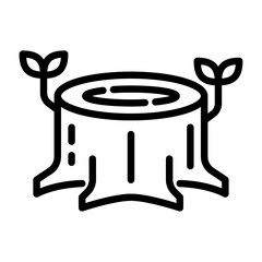 tree stump outline icon. tree black line illustration.
