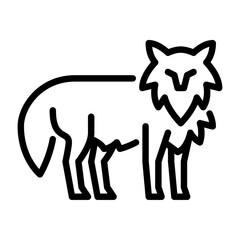 fox outline icon. animal black line illustration.