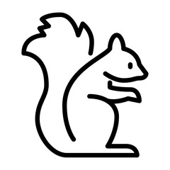 squirrel outline icon. animal black line illustration.