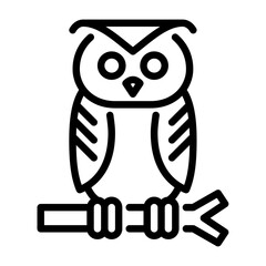 owl outline icon. animal black line illustration.