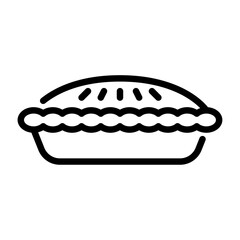 apple pie outline icon. pie black line illustration.