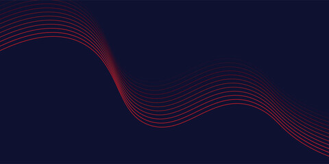 Dark blue abstract background with glowing red wave lines. futuristic background Modern concept technology. vector eps10
