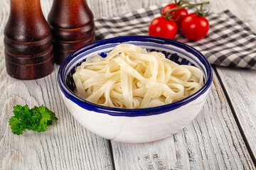 Boiled wheat asian udon noodles