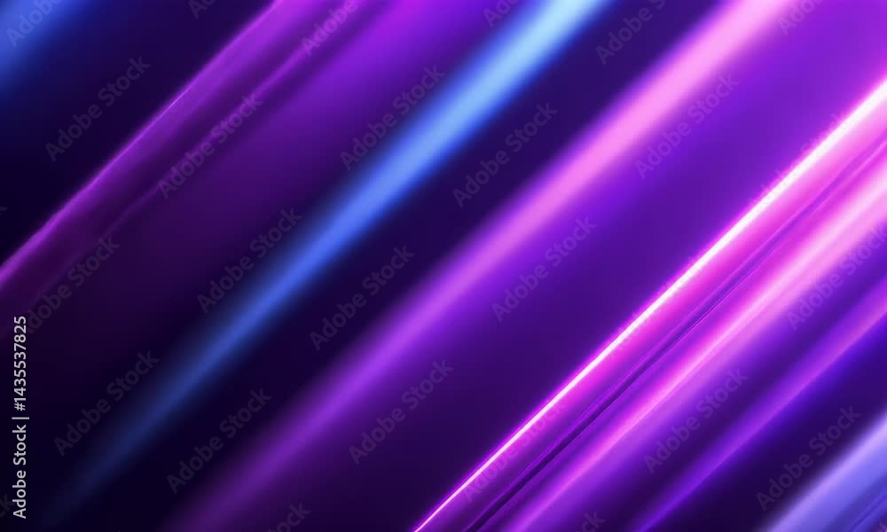 Poster a purple and blue gradient background with light rays of energy flowing from left to right, creating